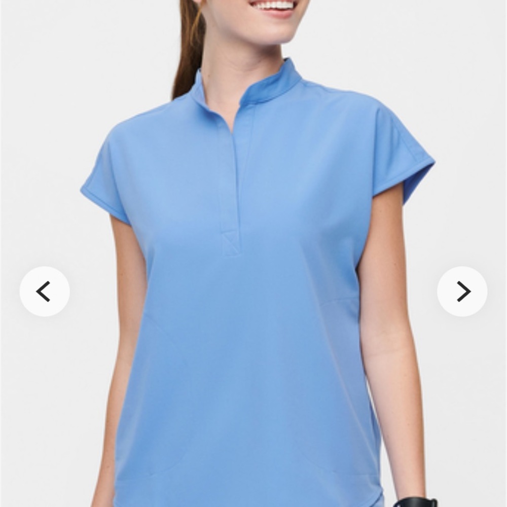 EUC - Figs Rafaela Oversized Scrub Top Ceil Blue L large